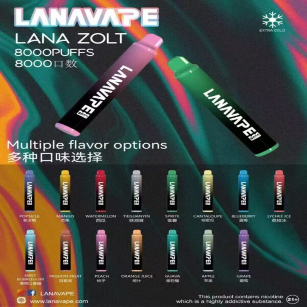 【滿十隻送一隻】LANA ZOLT抛弃式8000口一次性(可充电)