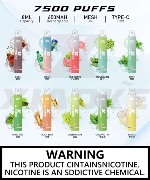 🔥梟客7500口一次性電子煙🔥 發光梟客7500口大容量拋棄式電子煙 | 吸入時 亮彩色跑馬燈 | 台灣現貨供應  | 711 貨到付款